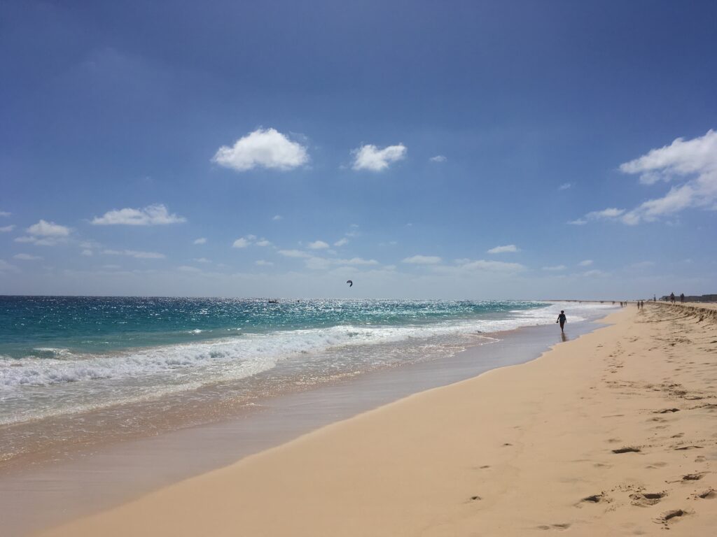 Max on Santa Maria Beach on the island of Sal in Cape Verde