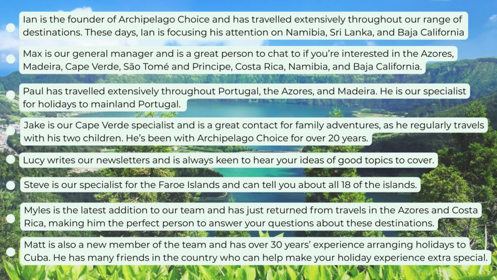 Meet the team at Archipelago Choice